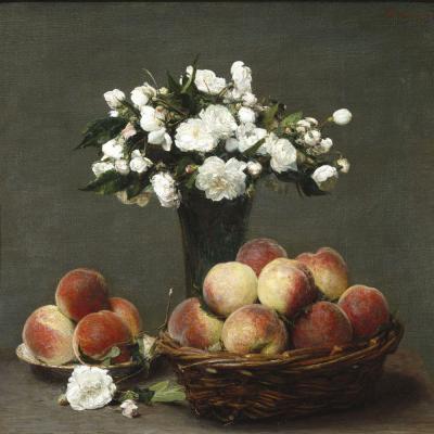 Henri Fantin-Latour – Climbing Roses and Peaches